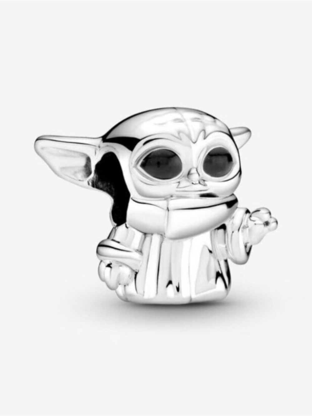 Pandora Silver Grogu Charm with Dark Eye Accents